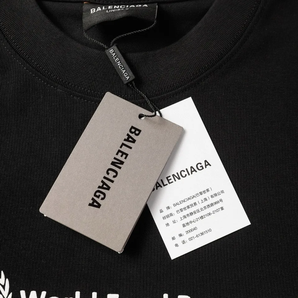#「 Quality」 《BALENCIAGA 》24SS Classic T Quality - 2 - os 220 -26 280g - 300g 1×1 - Quality ：Black White